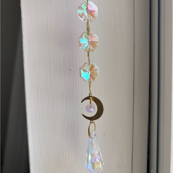 Crystal Sun Catcher with Moon Charm - Picture 5 of 9